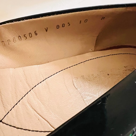 Salvatore Feragamo Varina Patent Leather Ballet Flat Shoes Size 10 Black - Picture 5 of 9